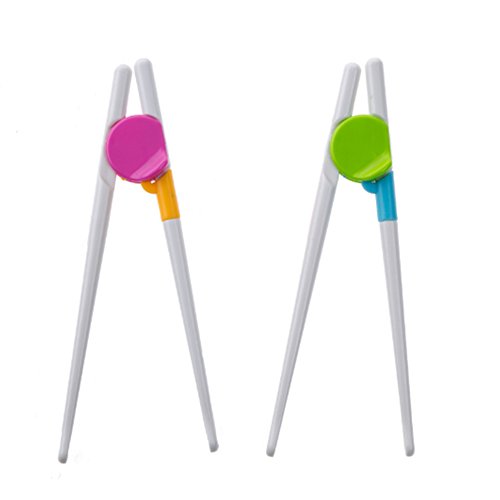 Isuper Palillos de entrenamiento para niños Formación palillos Palillos de entrenamiento fáciles de usar para niños y adultos(color aleatorio)