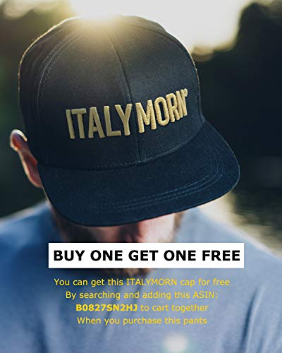 ITALY MORN Hombre Jogging Pantalones Stretch Skinny Largo M Café
