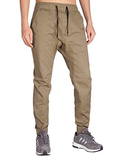 ITALY MORN Pantalón para Hombre Casual Chino Jogging Algodón (XS, Madera Caqui)