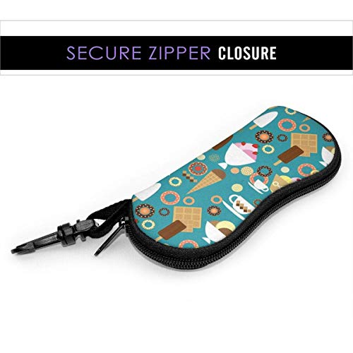 IUBBKI Estuche blando para gafas de sol Estuche ultraligero de neopreno con cremallera y clip para cinturón, helado italiano