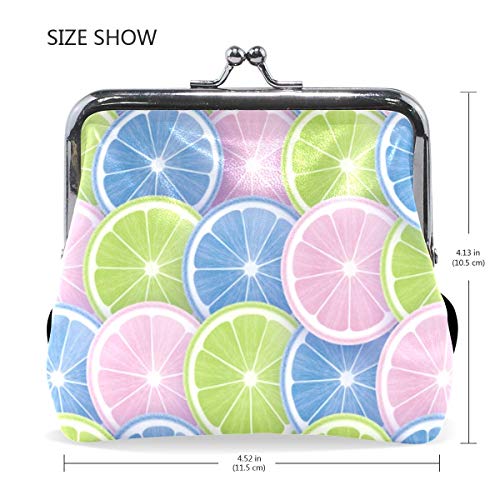 IUBBKI Monedero Estilo de Color Pop Rodajas de cítricos Fondo Monedero Bolsas Monedero Cambio de Cuero Titular de la Tarjeta Bolso de Mano