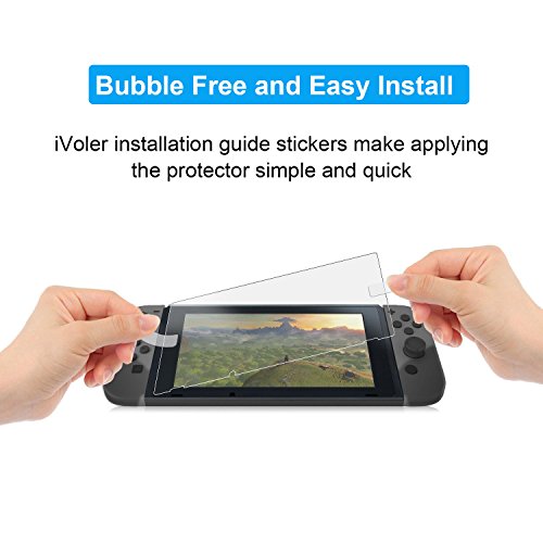 ivoler [3 Unidades] Protector de Pantalla para Nintendo Switch, Cristal Vidrio Templado Premium