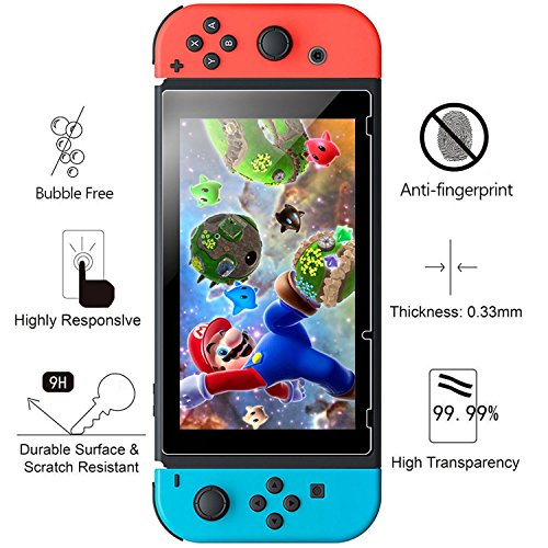 ivoler [3 Unidades] Protector de Pantalla para Nintendo Switch, Cristal Vidrio Templado Premium