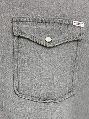 Jack & Jones Jjesheridan Shirt L/s Camisa Vaquera, Gris (Light Grey Denim Fit:Slim), Medium para Hombre