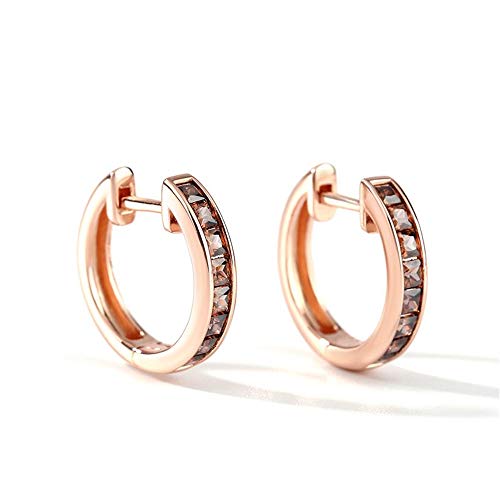 Jeulia - Pendientes de aro de plata de ley con corte de princesa, regalo para mujeres y niñas, regalo para el día de San Valentín