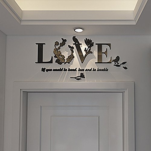 JiaMeng Pegatina de Pared, Elegante Hoja desprendible 3D Love Etiqueta de la Pared calcomanías de Vinilo de Arte decoración del Dormitorio