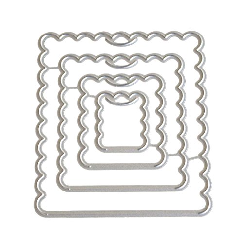JiaMeng Troqueles Scrapbooking, Troqueles de Corte de Metal de Coraz¨®n de Flor Nueva Rectangular Acero al Carbono Plantillas para de Recortes de Scrapbooking Tarjeta de Papel (N, como se Muestra)