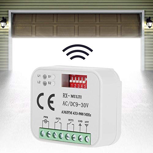 Jimfoty Receptor Remoto para abrepuertas de Garaje, Receptor de Control Remoto Universal para Puerta de Puerta para SMG-662MRX FAAC, para Sommer 300-900MHZ