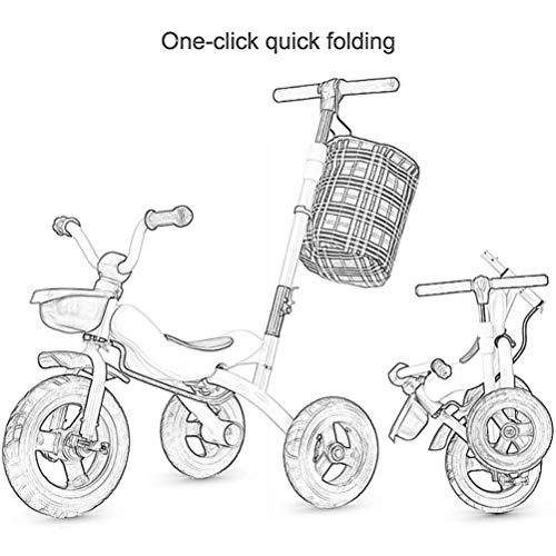 JJSFJH Correpasillos Triciclos Kids' Niños multifunción bicicletas for niños Naranja triciclo con ruedas de caucho, 2-6 Año rosa de la muchacha al aire libre Antiguo triciclo plegable rápida de almace