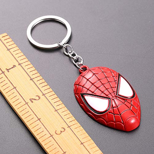 JLZK Avengers 4 Endgame superhéroe Llavero con Ironman Figura Thor Martillo Charm Llavero para Fans de Marvel (Spiderman and Red Mask)
