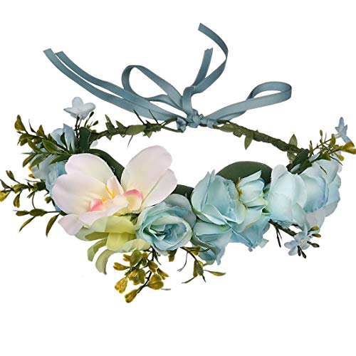 JMITHA Diadema Corona Floral de flor Guirnalda Floral corona Bandas Novia Corona Boda Para La Cabeza Casco (HuaHuan-02)