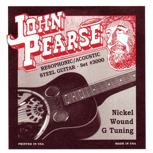 John Pearse 3000 JP - Juego de cuerdas para guitarras Resophonic (níquel)