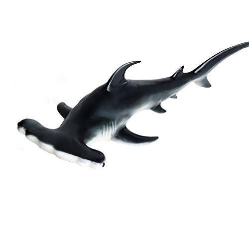 JOKFEICE Figuras de Animales realistas tiburón Cabeza de Martillo Juguete de Goma Animal Marino, Proyecto de Ciencia, decoración de Torta, cumpleaños para niños pequeños 3 4 5