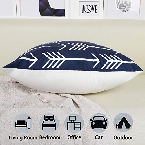 JOTOM Super Suave Funda de Almohada,Funda de cojín del Coche sofá decoración de la Cama en casa 45x45 cm, Juego de 6 (Patrón Azul Oscuro)