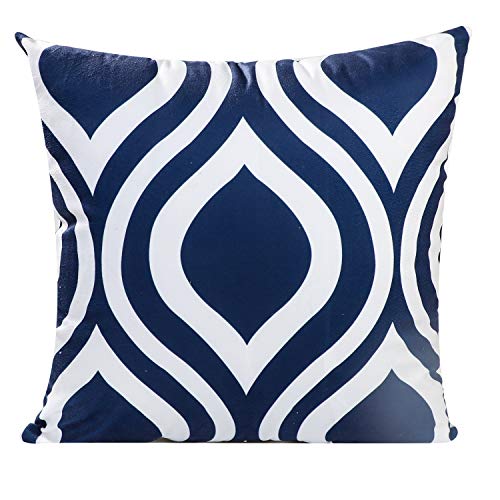 JOTOM Super Suave Funda de Almohada,Funda de cojín del Coche sofá decoración de la Cama en casa 45x45 cm, Juego de 6 (Patrón Azul Oscuro)