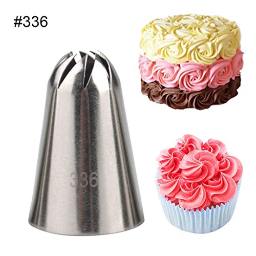 Joyeee Set de Boquillas, 4 Piezas Boquillas Grandes de Glaseado con Forma de Rosa para Decoración de Tartas, Traje de Consejos de Pastelería para Decorar Dulces, Galletas y Cupcakes