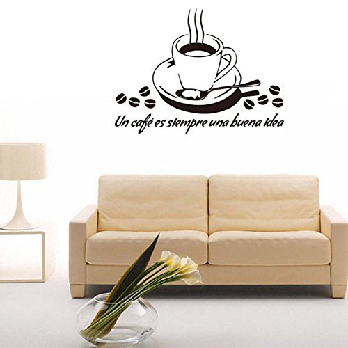 Joyfeel buy 1 Unidades de BRICOLAJE Negro Impermeable Pegatinas de Pared Cafetería Casa Cocina Sala de estar Decoración de Arte Pegatinas Murales, 40 * 30 CM