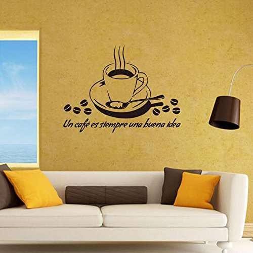 Joyfeel buy 1 Unidades de BRICOLAJE Negro Impermeable Pegatinas de Pared Cafetería Casa Cocina Sala de estar Decoración de Arte Pegatinas Murales, 40 * 30 CM
