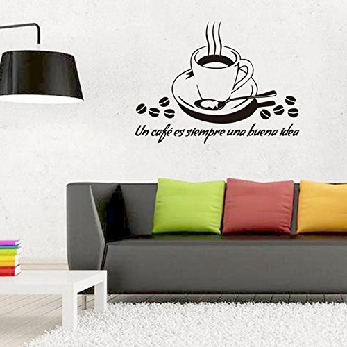 Joyfeel buy 1 Unidades de BRICOLAJE Negro Impermeable Pegatinas de Pared Cafetería Casa Cocina Sala de estar Decoración de Arte Pegatinas Murales, 40 * 30 CM