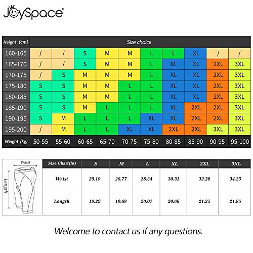 JOYSPACE Hombre Pantalones Cortos de Bicicleta Shorts de Ciclismo Hombre con 4D Acolchado MTB Ciclismo Pantalones Cortos Ropa Interior de Bicicleta estáticas,L