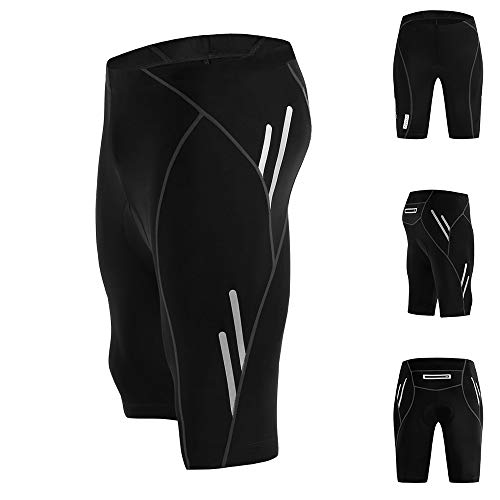 JOYSPACE Hombre Pantalones Cortos de Bicicleta Shorts de Ciclismo Hombre con 4D Acolchado MTB Ciclismo Pantalones Cortos Ropa Interior de Bicicleta estáticas,L