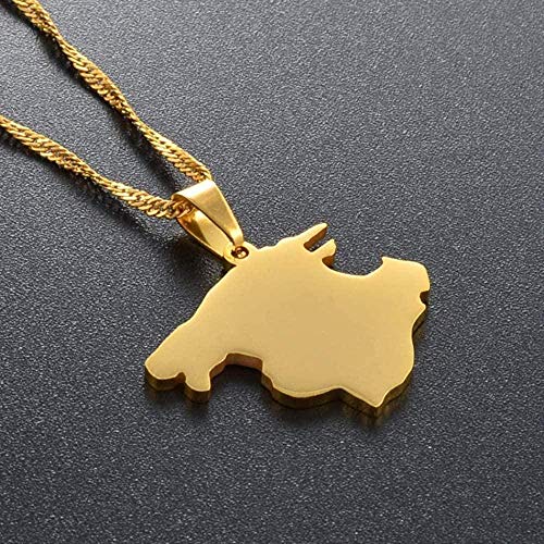 JSYHXYK Collar Mapa De Mallorca España Collares Colgantes Cadenas De Color Oro Joyas