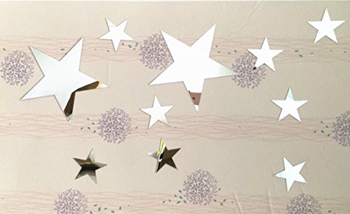 Juego de 10 pegatinas de pared creativas para espejo de cinco estrellas para dormitorio de niños, decoración para el hogar, decoración de pared de cristal 3D DIY
