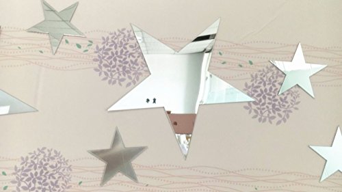 Juego de 10 pegatinas de pared creativas para espejo de cinco estrellas para dormitorio de niños, decoración para el hogar, decoración de pared de cristal 3D DIY