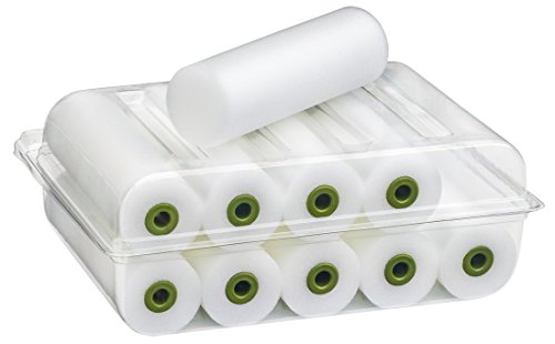 Juego de 10 rodillos de espuma de 11 cm rectos, 2 rodillos de pintura y 2 bandejas de pintura