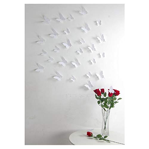 Juego de 12 Adhesivos 3D de Mariposas Blancas