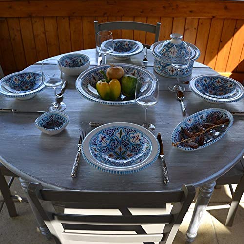 Juego de 6 platos Tebsi marroquí turquesa, 23 cm de diámetro