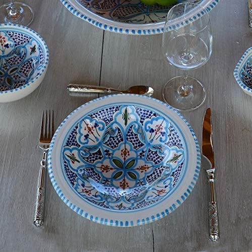 Juego de 6 platos Tebsi marroquí turquesa, 23 cm de diámetro