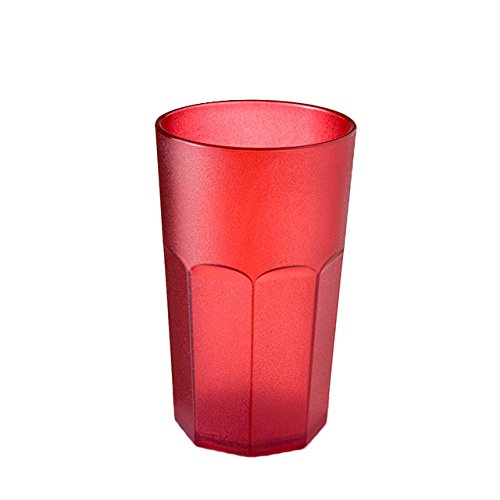 Juego de 6 vasos de colores de policarbonato transparente, forma ottagonale- Made in Italy