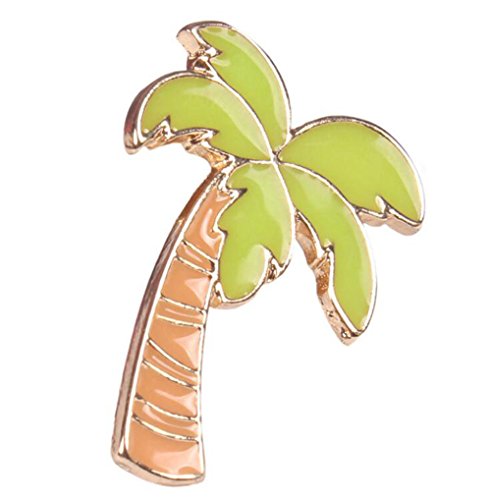 Juego de collar con diseño de árboles de coco y cristales de zumo de color naranja para mujeres y niños (5 piezas)