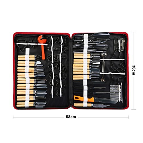 Juego de herramientas de tallado culinario, 80PCS / Set Juego de herramientas de pelado de tallado culinario portátil Guarnición de corte Juego de herramientas de tallado en rodajas para alimentos de