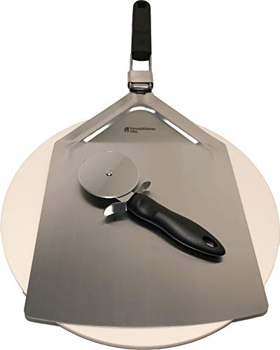 Juego de piedra de pizza profesional – piedra de cordierita, pizza y cortador. Perfecto para hornear pizza, pan o magdalenas