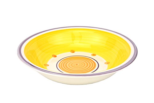 Juego de platos Cefalú de 18 piezas para 6 personas de estilo mediterráneo multicolor – 6 platos llanos, 6 platos hondos, 6 platos de postre