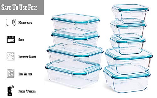 Juego de recipientes de vidrio para alimentos de 9 tamaños diferentes Juego de Preimium de alta calidad