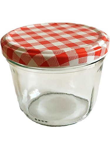 Juego de tarros de cristal de hocz | Cantidad 25 unidades | Capacidad 230 ml | Incluye tapa de rosca de color rojo cuadros 25 etiquetas NZ para escribir | Allrounder para tarros de mermelada