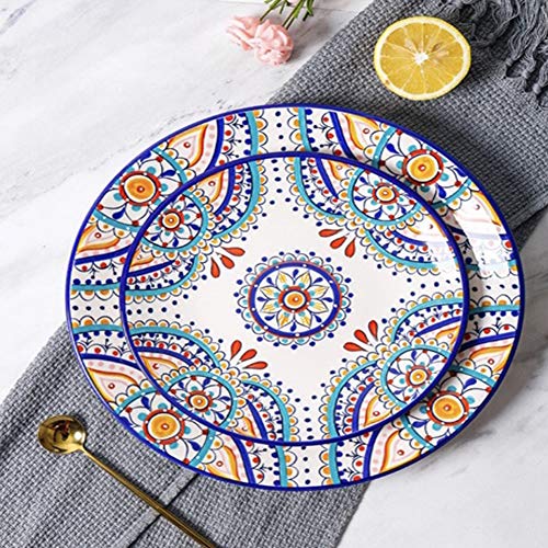 Juego De Tazas Y Platos De Vajilla Y Platillos De Flores De Sol Mediterráneas De Porcelana (6 Piezas)