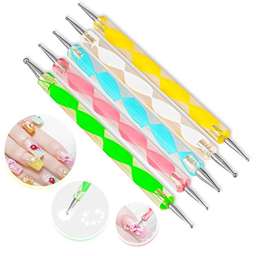 JUNGEN 5Psc Kit de Manicura de Pintura Pincel punta brocha decorar nail art arte diseño manicura uñas Herramienta de Manicura