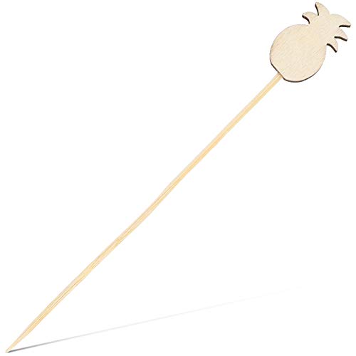 Juvale - Juego de 120 púas de piña para cócteles de madera hawaiana tropical, 15,5 cm