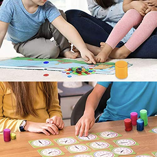 JZK 500x Fichas de Bingo translúcidas, marcadores de plástico, fichas de plástico de Colores, número de Objetos de recuento de Colores para el Juego (Azul, Verde, Amarillo, Rojo, púrpura)
