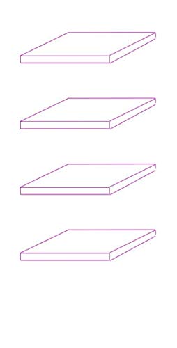 K-Möbel Extensión 4 x estantes de Vidrio Estante de Vidrio para la Vitrina con Dimensiones de Vitrina: Ancho: 37 cm/Profundidad: 33 cm