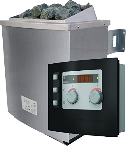 Karibu - Jarin para sauna (incluye estufa de 9 kW con control externo, sin corona, con moderna puerta de sauna