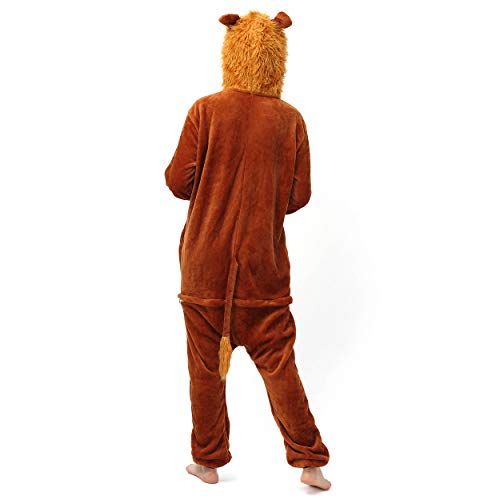 Katara- Pijamas Enteros Diferentes Animales y Tamaños, Adultos Unisex, Color león marrón Claro, Talla 175-185cm (1744)