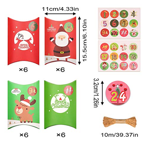 KATELUO 24 Piezas Cajas de Regalo,cajitas para Caramelos,cajitas Regalo comunion,Cajas para Galletas Adecuado para Navidad, Fiesta, decoración de Regalos.