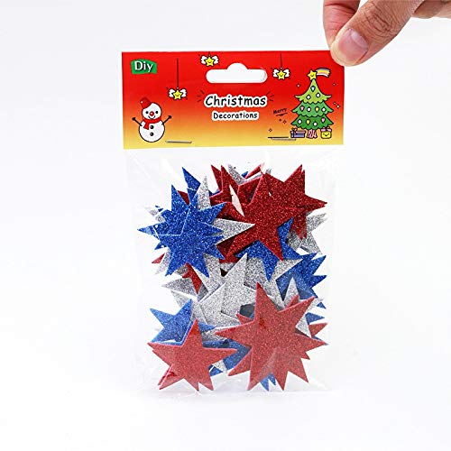 KATTERS Color Star Efecto Brillante Pegatinas de Pared Niños Habitaciones de bebés Dormitorio para la decoración del hogar Mezcla de Espuma Tricolor Adhesivo Adhesivo de Bricolaje