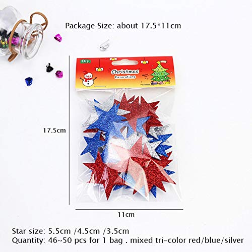 KATTERS Color Star Efecto Brillante Pegatinas de Pared Niños Habitaciones de bebés Dormitorio para la decoración del hogar Mezcla de Espuma Tricolor Adhesivo Adhesivo de Bricolaje