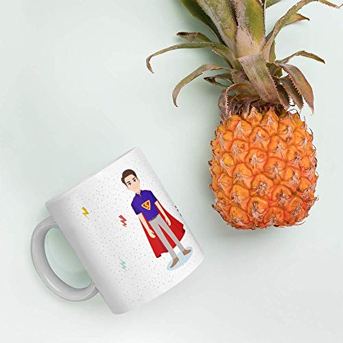 Kembilove Taza de Café para Novio – Aquí Bebe un Super Novio – Taza de Desayuno para Familia – Regalo Original para Familiares, Navidad, Aniversarios – Taza de Cerámica de 350 ml